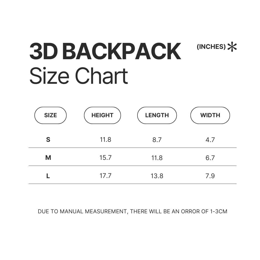3D Backpack Size Chart - Phineas and Ferb Shop