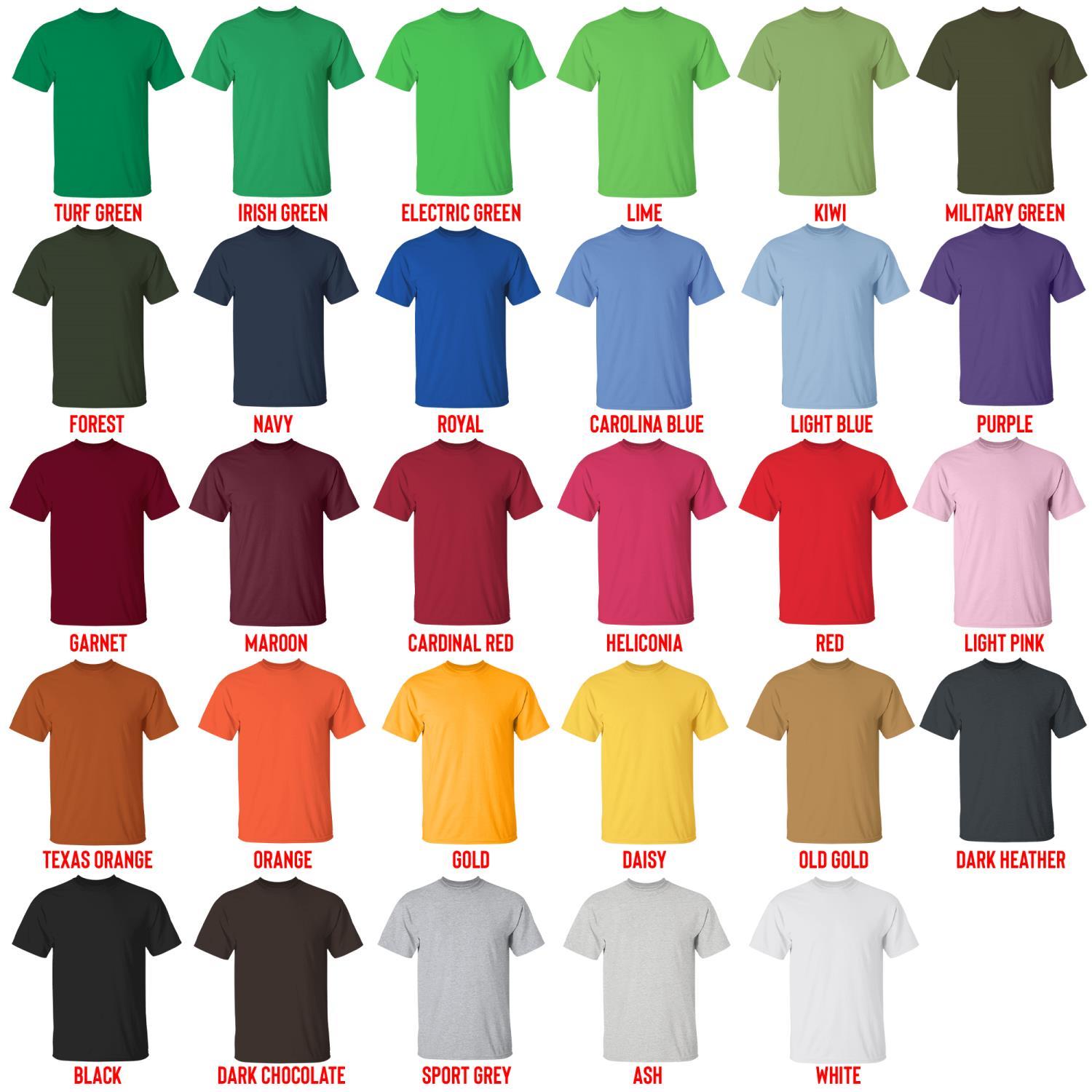 t shirt color chart - Phineas and Ferb Shop