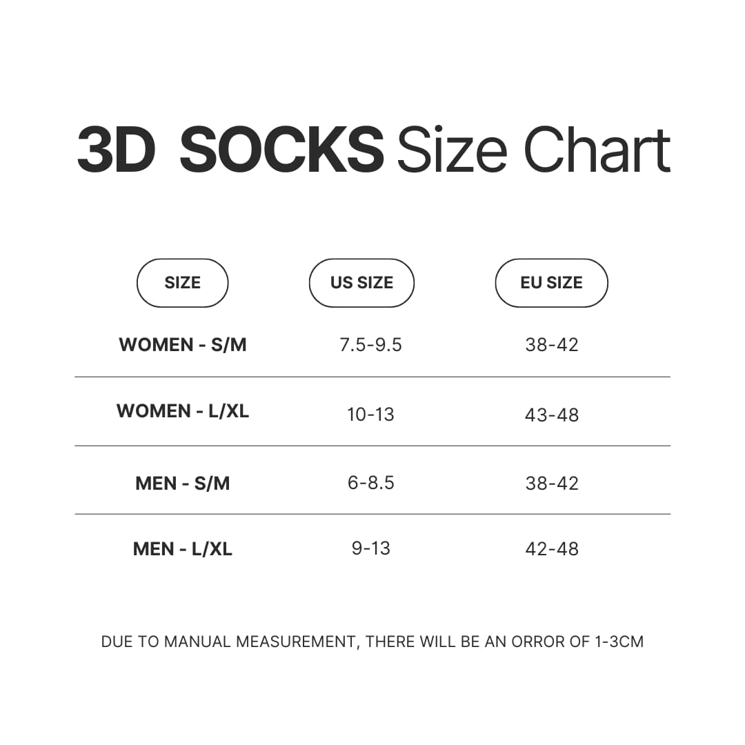 3D Socks Size Chart - Phineas and Ferb Shop