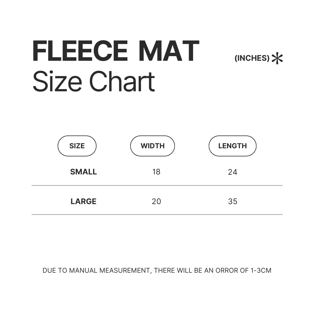 Fleece Mat Size Chart - Phineas and Ferb Shop
