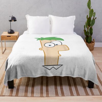 Large Ferb Face Ferb And Phineas Throw Blanket