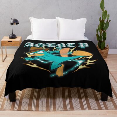 Phineas And Ferb Agent P Electric Kick Distressed Throw Blanket