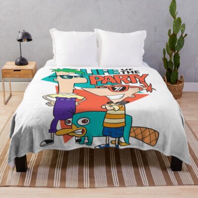 Disney Phineas And Ferb Life Of The Party Cool Group Shot Throw Blanket