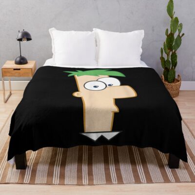 Large Ferb Face Throw Blanket