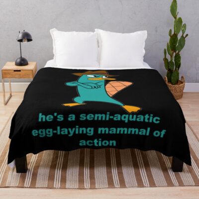 Phineas And Ferb Perry The Platypus Throw Blanket