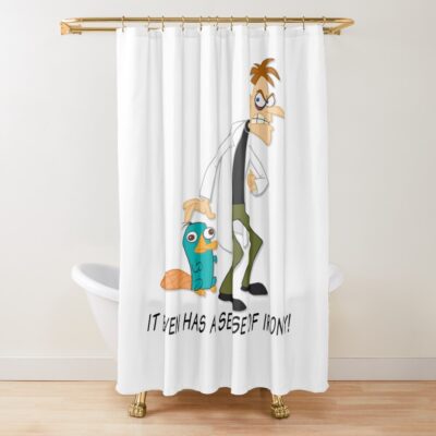 Phineas Cartoon Art Ferb It Even Has A Sense Of Irony Shower Curtain