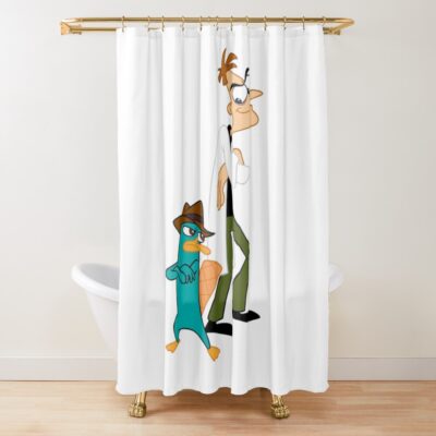 Doof And Perry I Got A Nemesis Shower Curtain