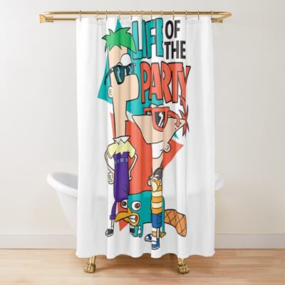 Disney Phineas And Ferb Life Of The Party Cool Group Shot Shower Curtain