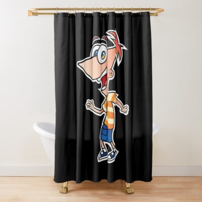 Happy Phineas Love You Fans Men Shower Curtain