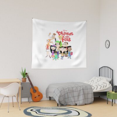The Group Logo Ferb And Phineas Tapestry