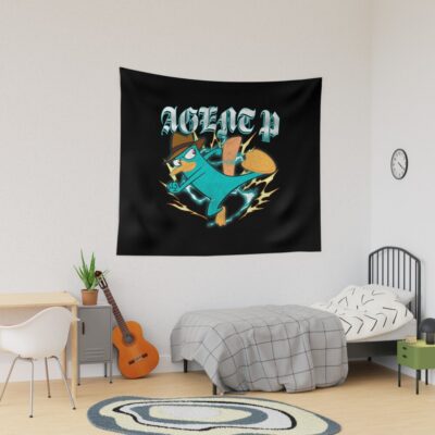 Phineas And Ferb Agent P Electric Kick Distressed Tapestry