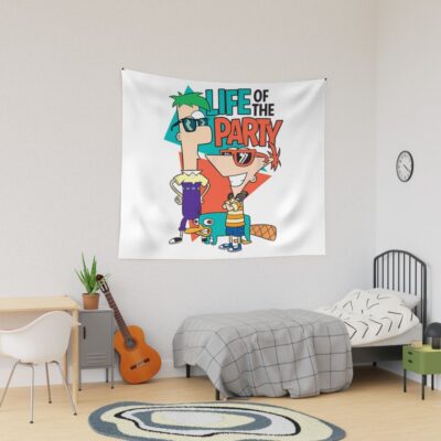 Disney Phineas And Ferb Life Of The Party Cool Group Shot Tapestry