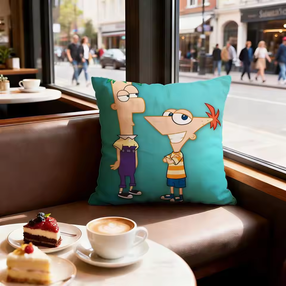 Phineas And Ferb Modern Graphic Throw Pillow