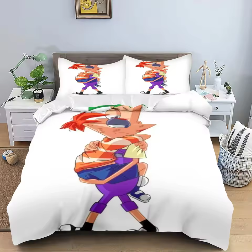 Phineas And Ferb Retro Artwork Bedding Set