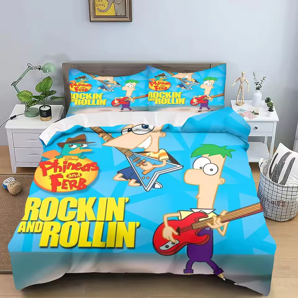 Phineas And Ferb Retro Design Bedding Set