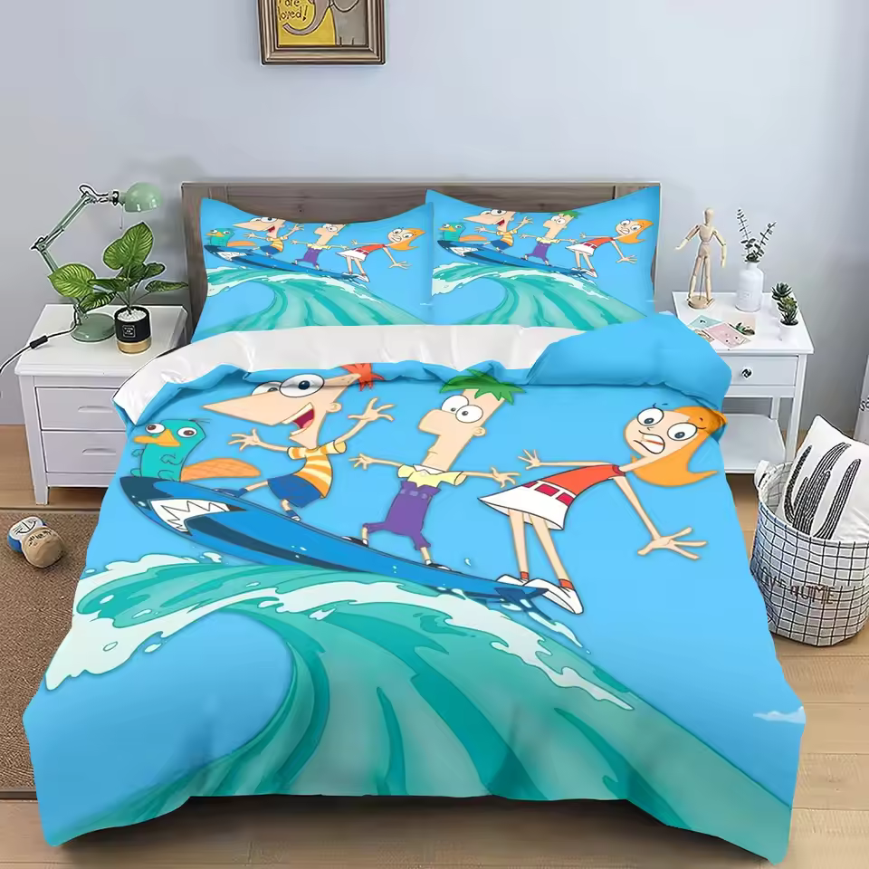 Phineas And Ferb Modern Artwork Bedding Set