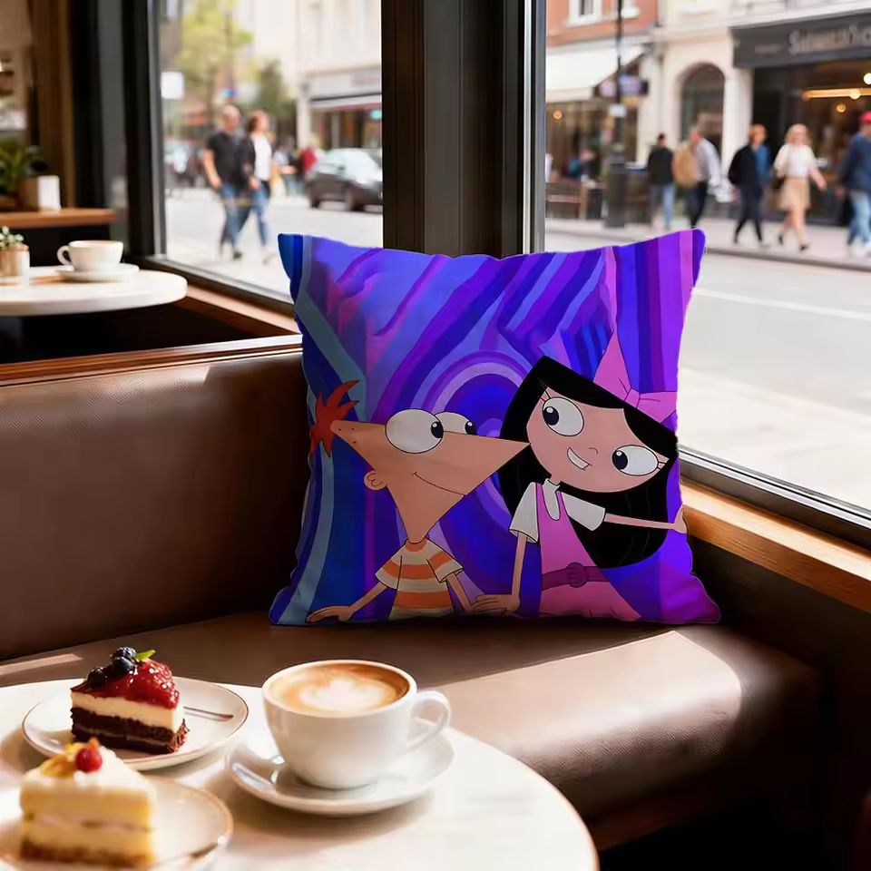 Phineas And Ferb Vintage Artwork Throw Pillow