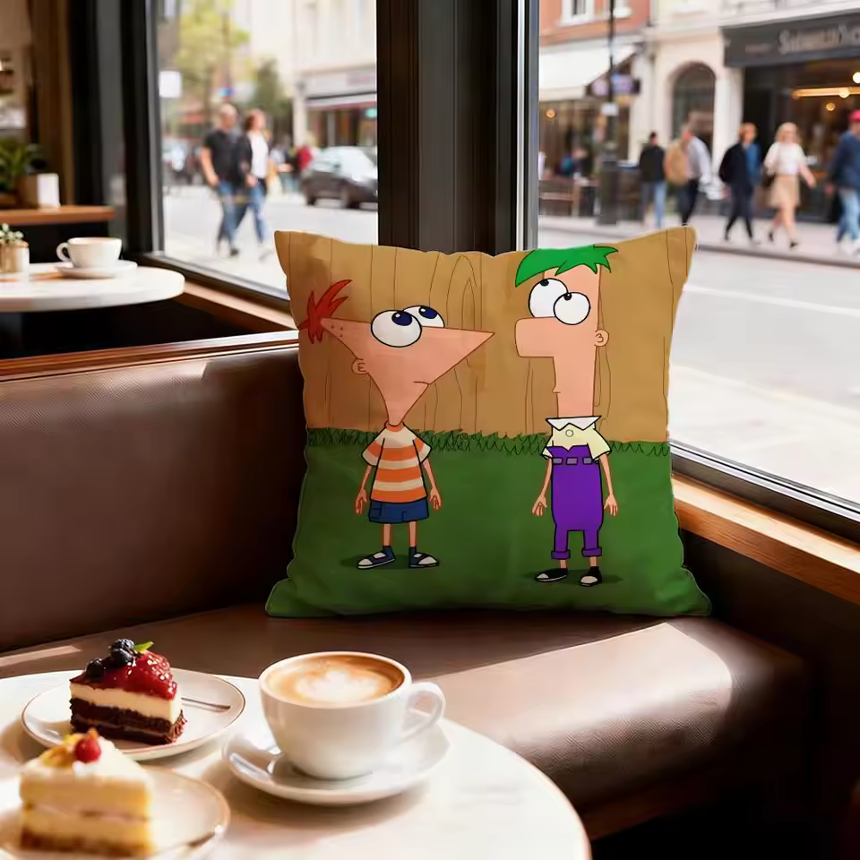 Phineas And Ferb Vintage Graphic Throw Pillow
