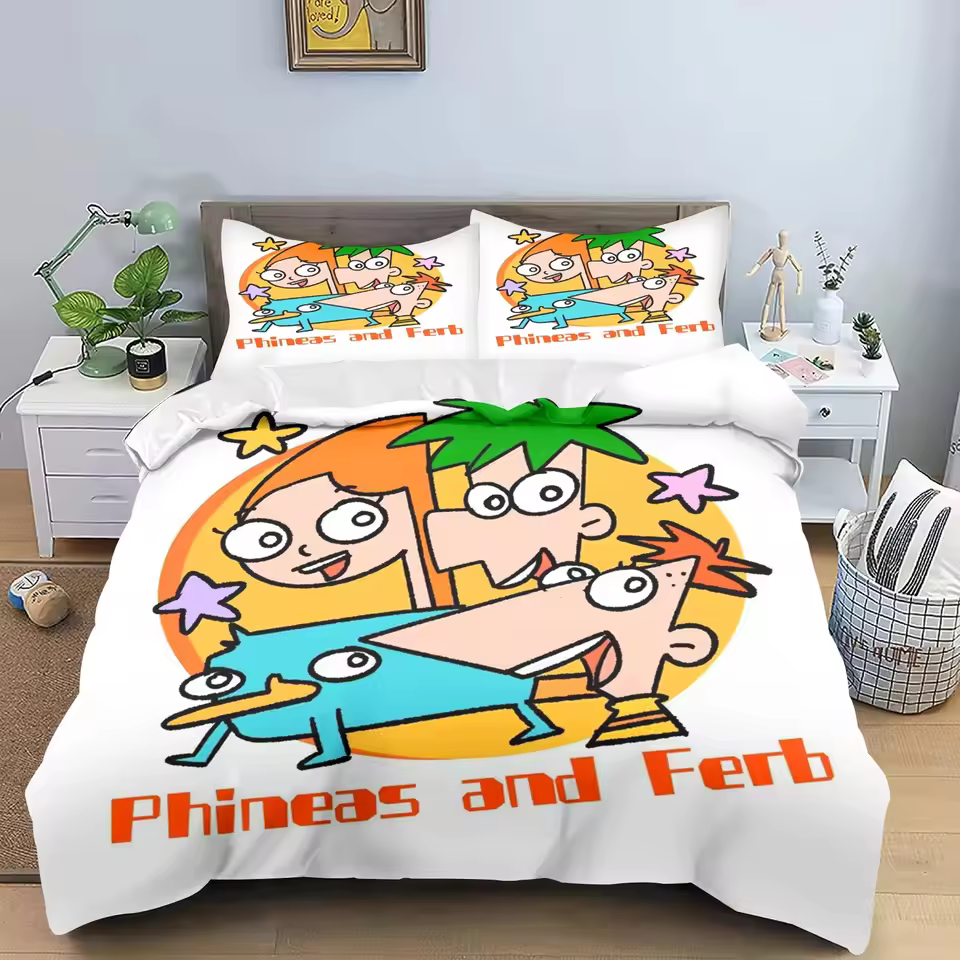 Phineas And Ferb Vintage Artwork Bedding Set