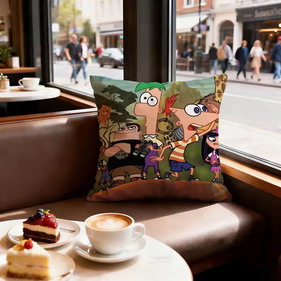 Phineas And Ferb Classic Graphic Throw Pillow