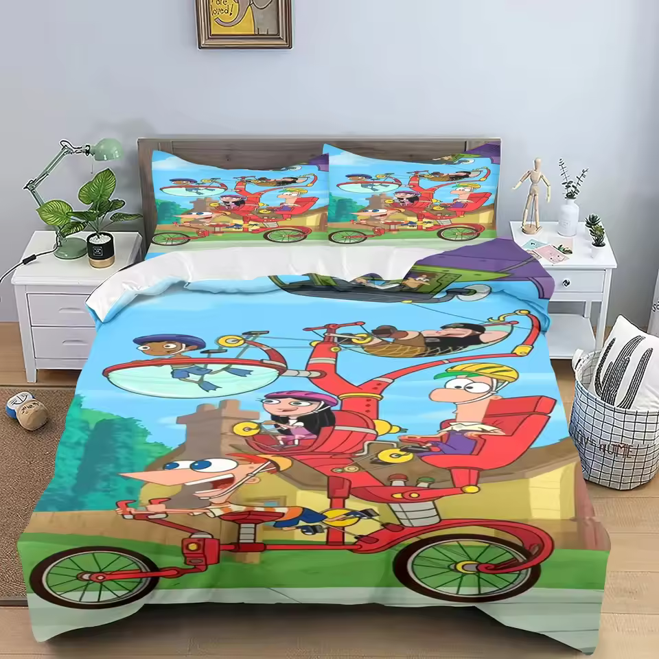 Phineas And Ferb Vintage Design Bedding Set